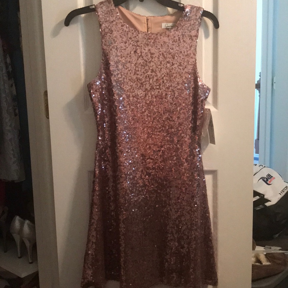 Rose gold sequence dress